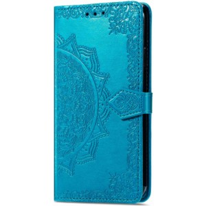 Étui bleu de type livre Mandala pour Xiaomi Redmi Note 12 5G
