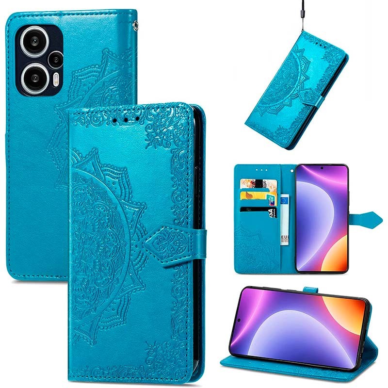 Funda azul Mandala tipo libro para Xiaomi Poco F5 - Ítem2