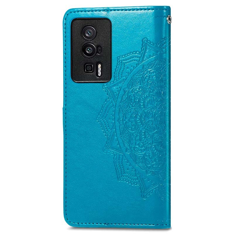 Capa azul Mandala tipo livro para Xiaomi Poco F5 Pro - Item1