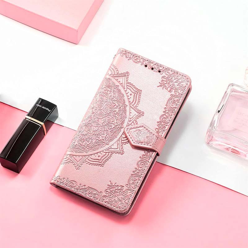 Capa rosa Mandala tipo livro para Xiaomi Poco F5 Pro - Item3
