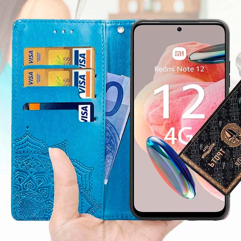 Funda azul Mandala tipo libro para Xiaomi Redmi Note 12 4G - Ítem2
