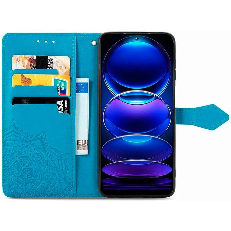 Capa azul Mandala tipo livro para Xiaomi Redmi Note 12 5G - Item2