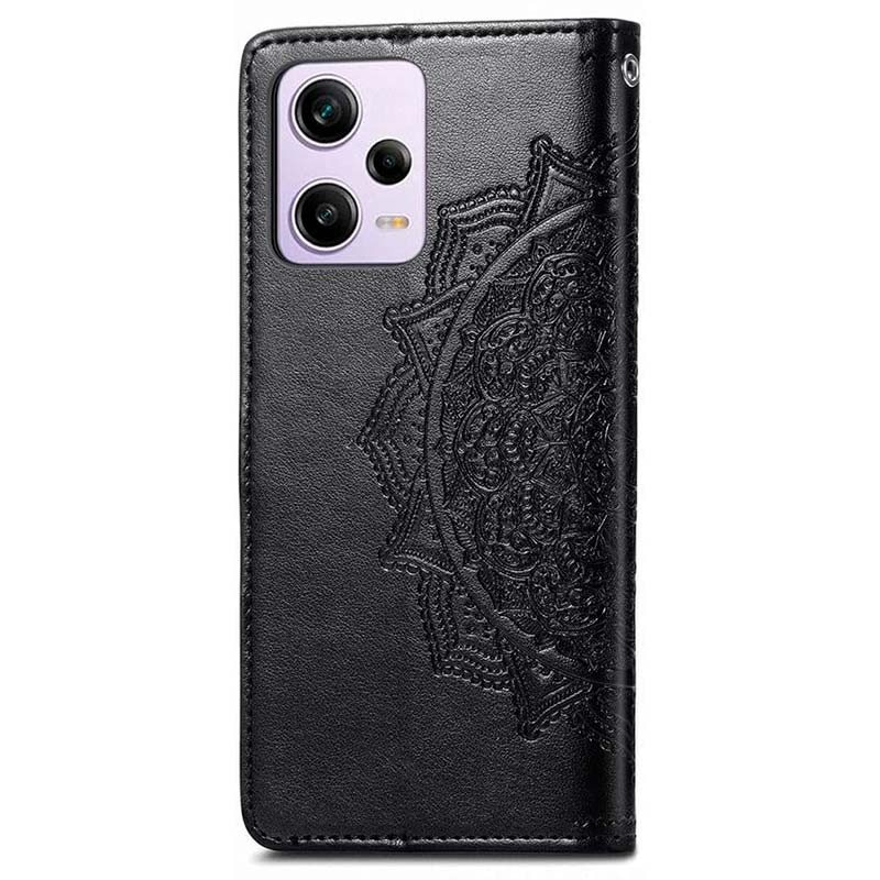 Funda negra Mandala tipo libro para Xiaomi Redmi Note 12 5G - Ítem1