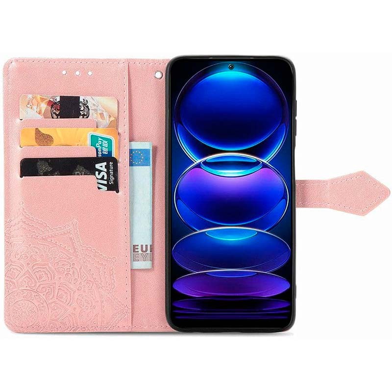 Étui rose de type livre Mandala pour Xiaomi Redmi Note 12 5G - Ítem2