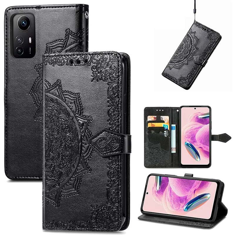 Funda negra Mandala tipo libro para Xiaomi Redmi Note 12S - Ítem2