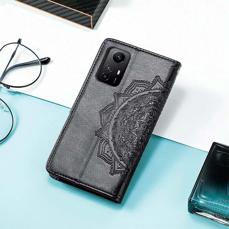 Funda negra Mandala tipo libro para Xiaomi Redmi Note 12S - Ítem4
