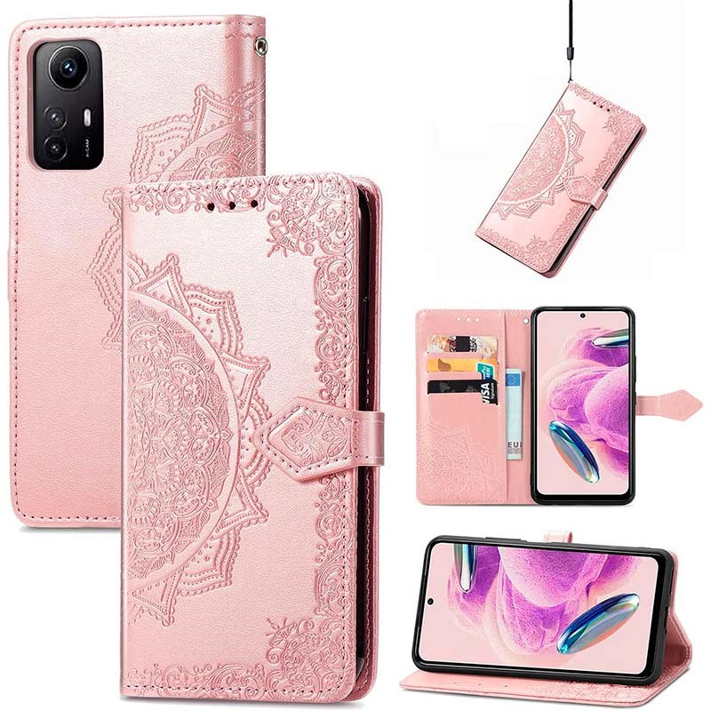 Capa rosa Mandala tipo livro para Xiaomi Redmi Note 12S - Item2