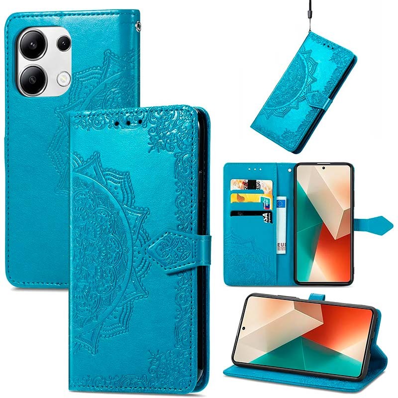 Funda azul Mandala tipo libro para Xiaomi Redmi Note 13 4G - Ítem2