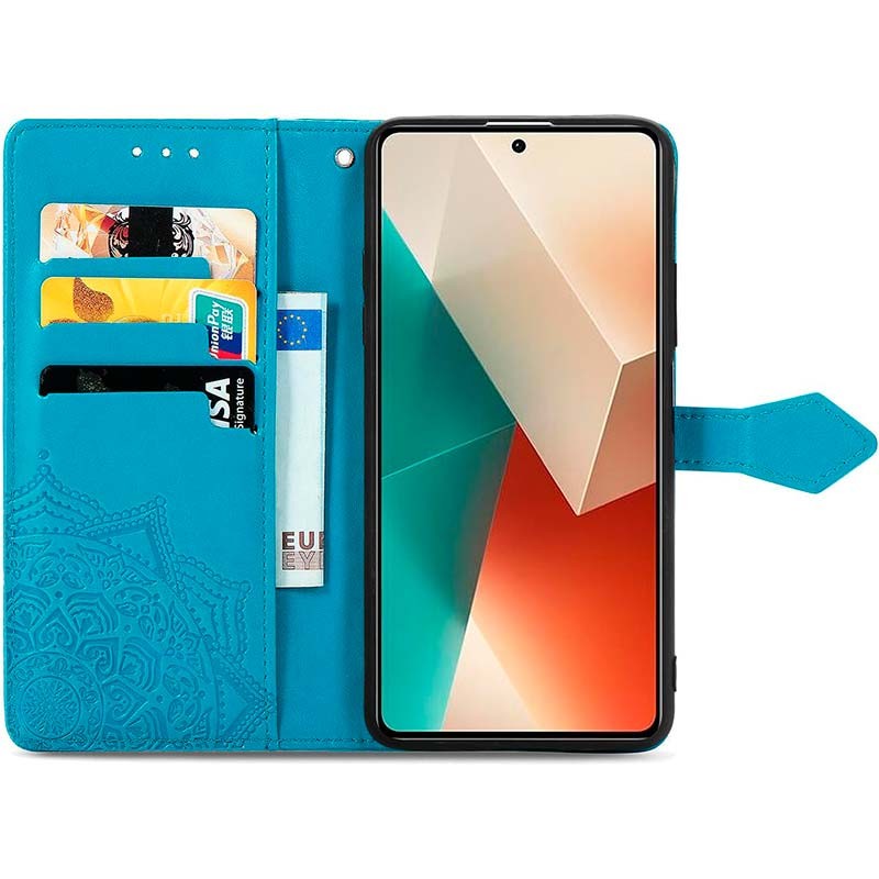 Funda azul Mandala tipo libro para Xiaomi Redmi Note 13 4G - Ítem3