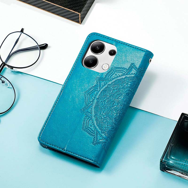 Funda azul Mandala tipo libro para Xiaomi Redmi Note 13 4G - Ítem5