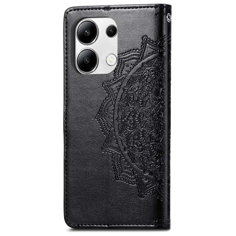 Funda negra Mandala tipo libro para Xiaomi Redmi Note 13 4G - Ítem1
