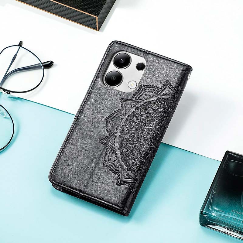 Funda negra Mandala tipo libro para Xiaomi Redmi Note 13 4G - Ítem5