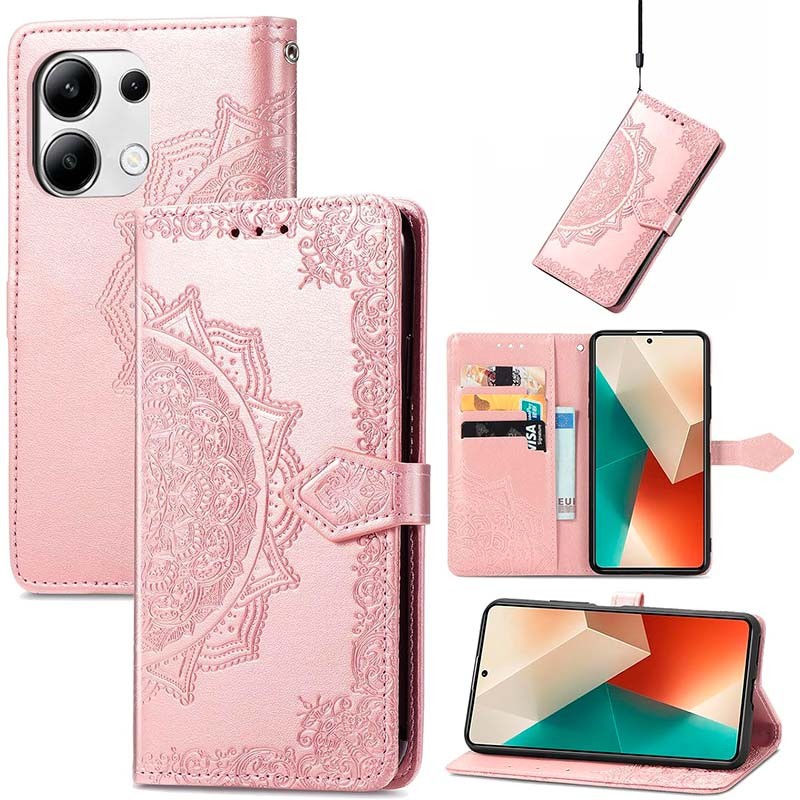 Étui rose de type livre Mandala pour Xiaomi Redmi Note 13 4G - Ítem2