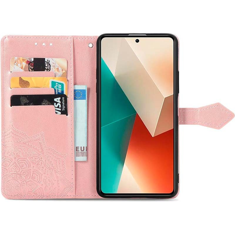 Étui rose de type livre Mandala pour Xiaomi Redmi Note 13 4G - Ítem3