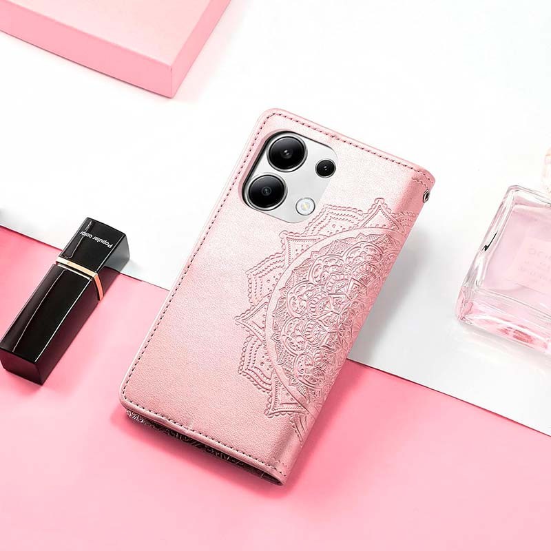 Étui rose de type livre Mandala pour Xiaomi Redmi Note 13 4G - Ítem5