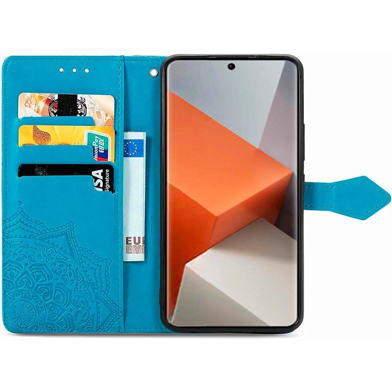 Funda azul Mandala tipo libro para Xiaomi Redmi Note 13 Pro+ 5G - Ítem3