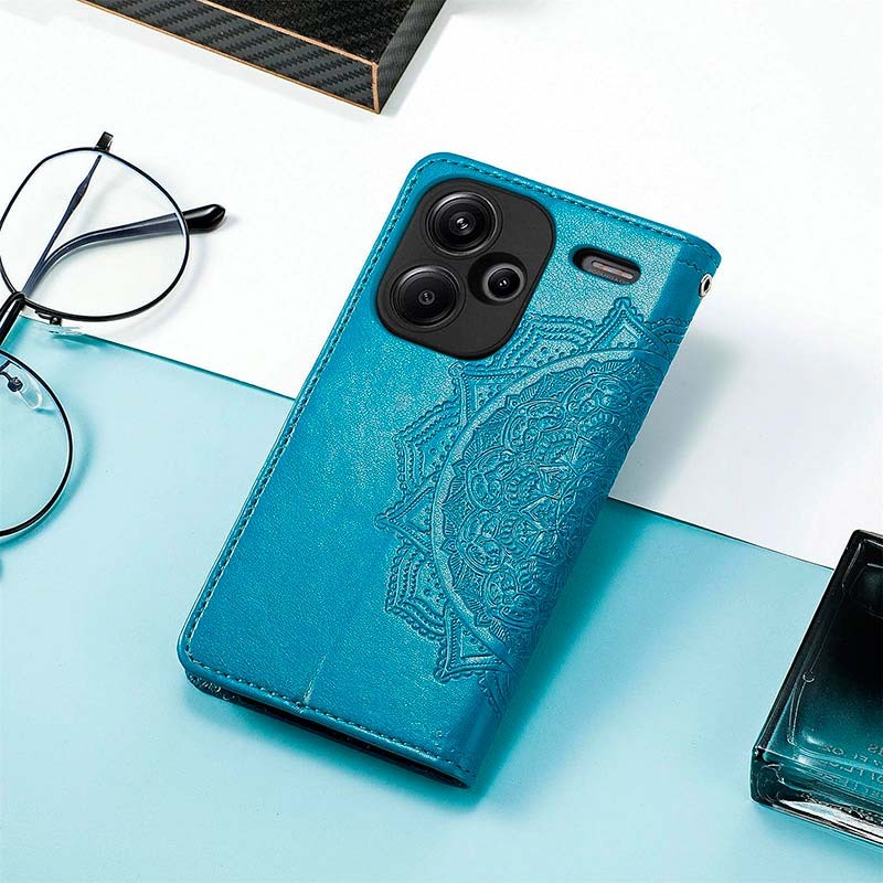 Funda azul Mandala tipo libro para Xiaomi Redmi Note 13 Pro+ 5G - Ítem5
