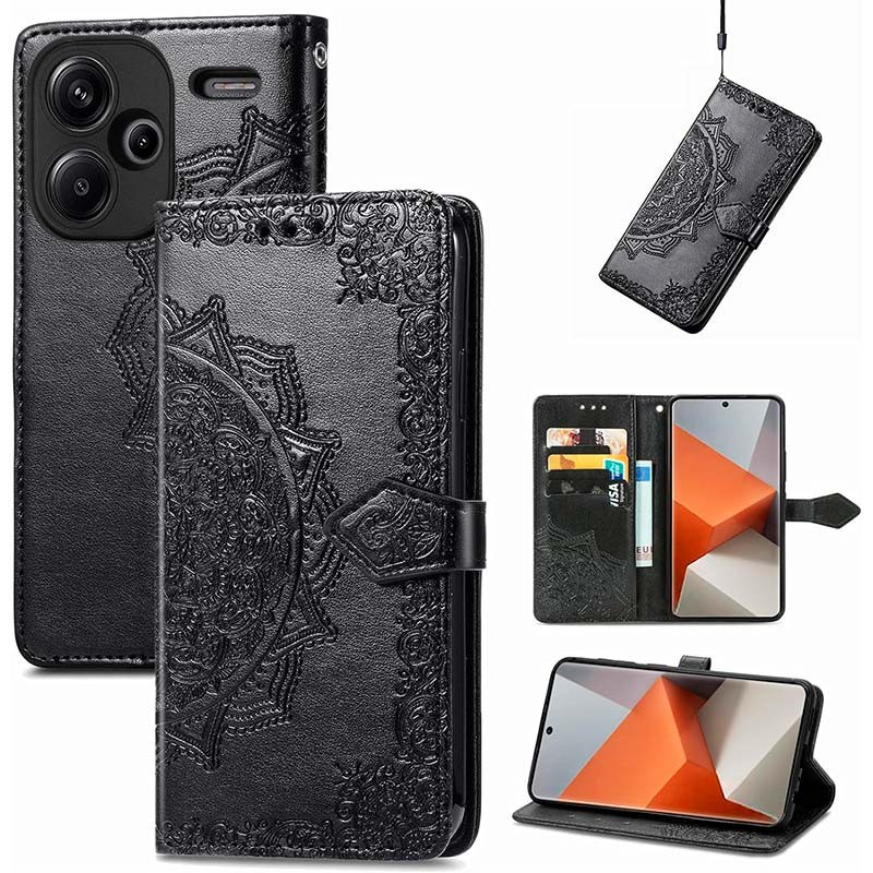 Étui noir de type livre Mandala pour Xiaomi Redmi Note 13 Pro+ 5G - Ítem2