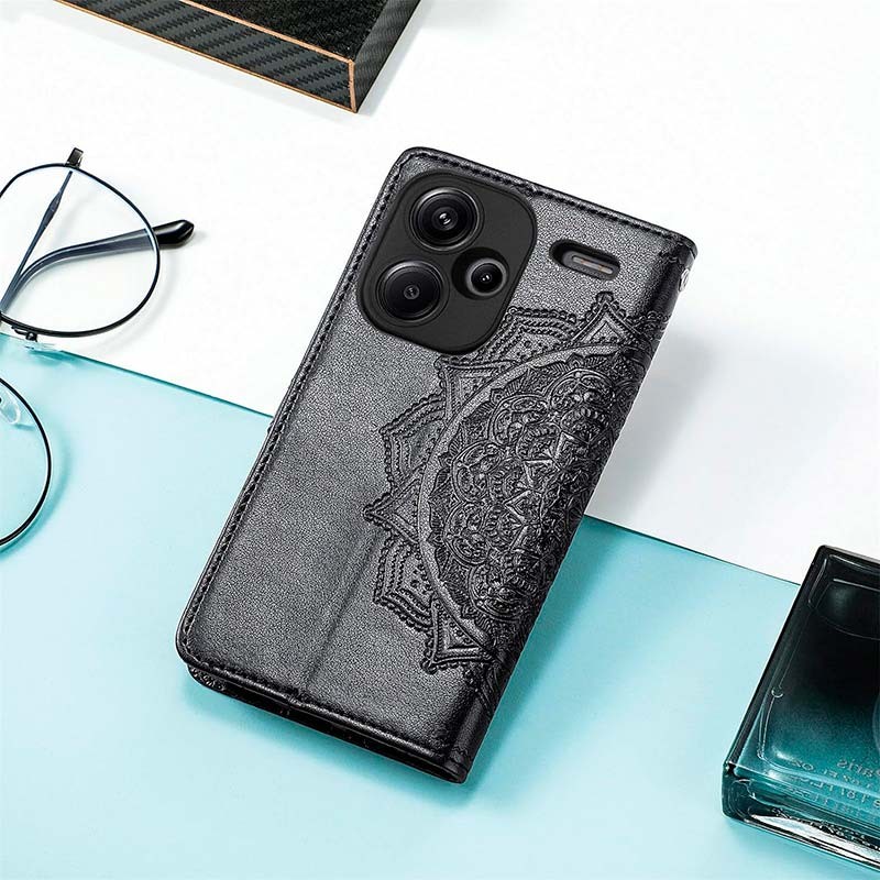 Étui noir de type livre Mandala pour Xiaomi Redmi Note 13 Pro+ 5G - Ítem5