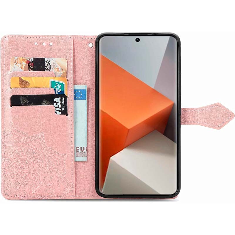 Funda rosa Mandala tipo libro para Xiaomi Redmi Note 13 Pro+ 5G - Ítem3