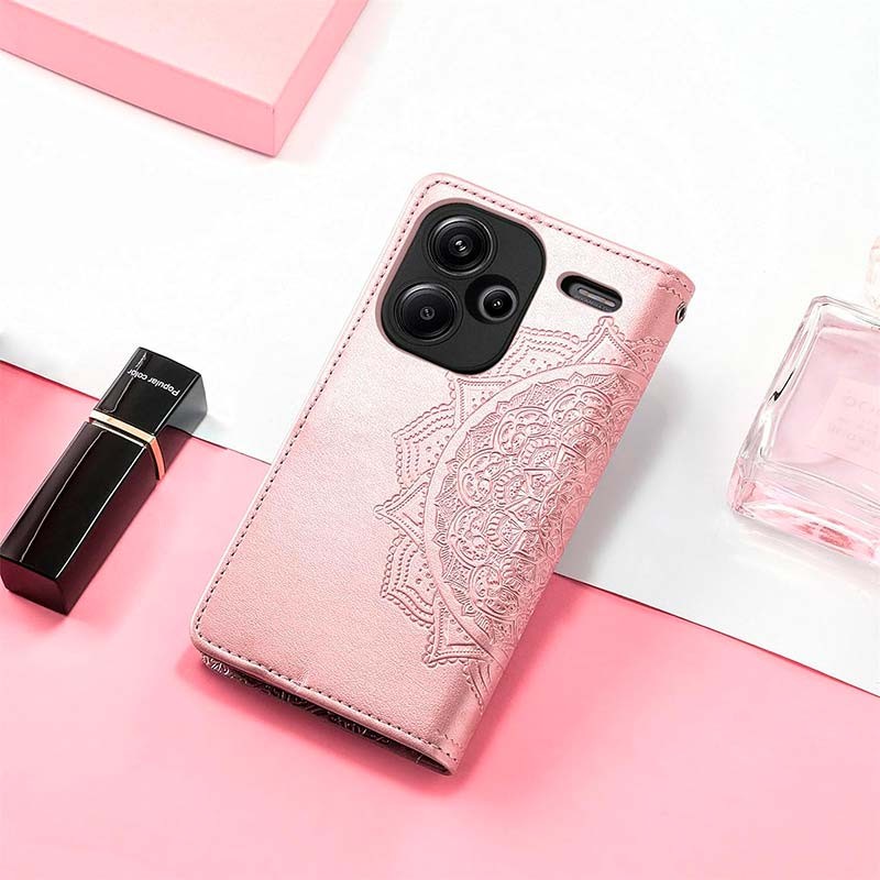 Funda rosa Mandala tipo libro para Xiaomi Redmi Note 13 Pro+ 5G - Ítem5