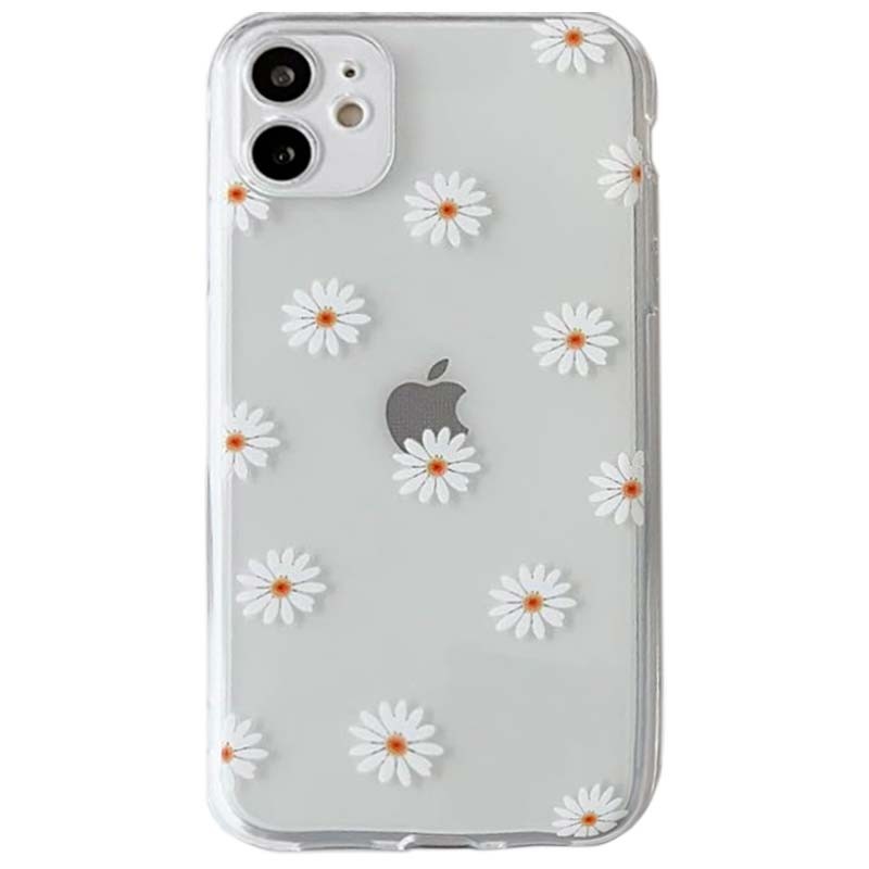 Funda de silicona transparente con estampado de margaritas para iPhone 11 - Ítem