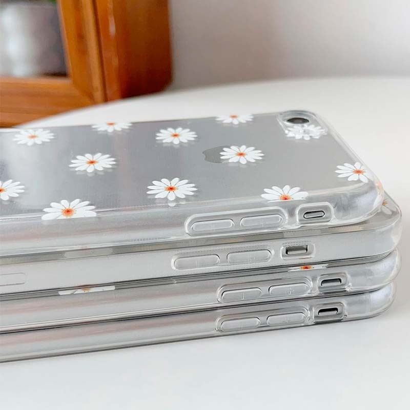 Funda de silicona transparente con estampado de margaritas para iPhone 11 - Ítem1