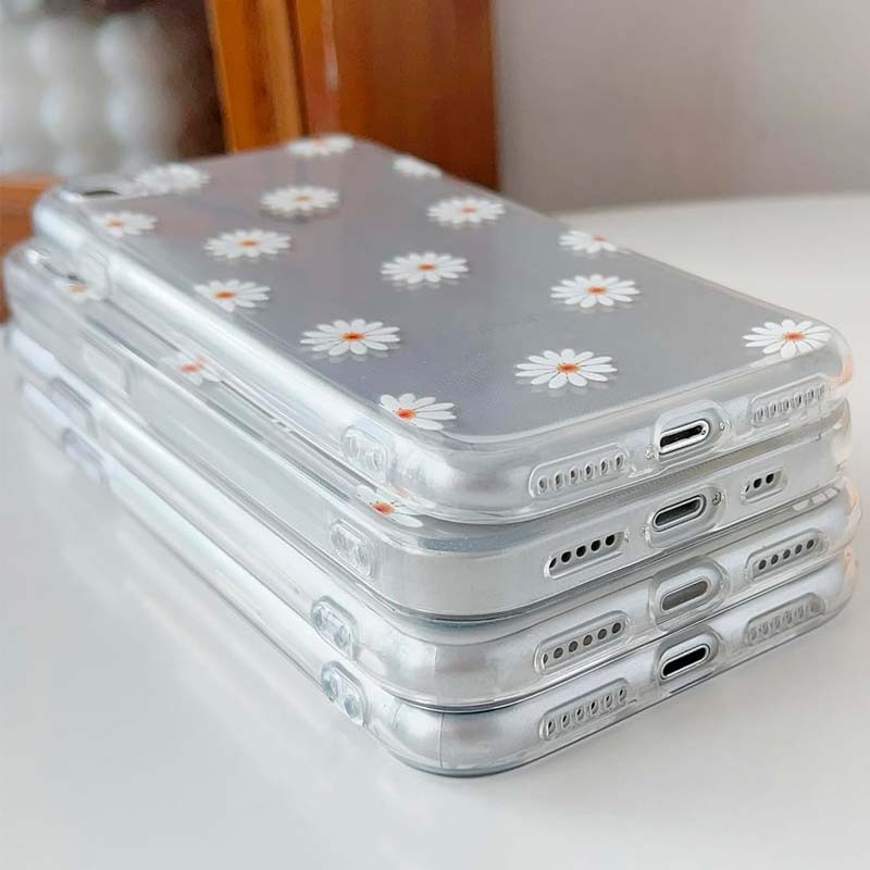 Funda de silicona transparente con estampado de margaritas para iPhone 11 - Ítem2