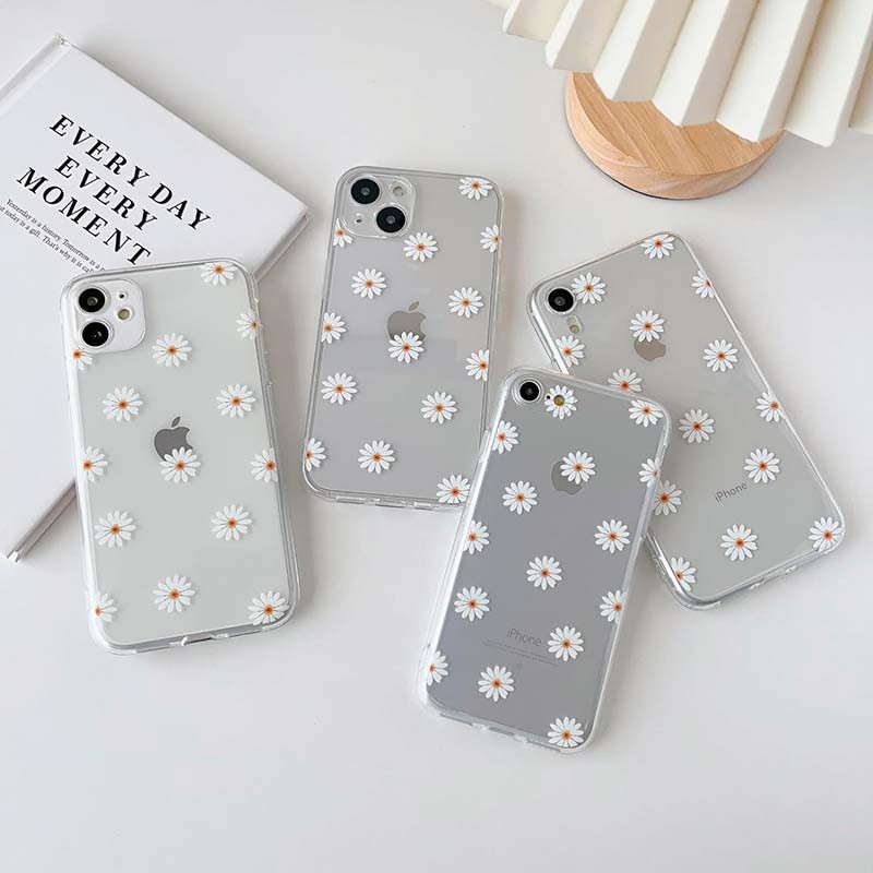 Funda de silicona transparente con estampado de margaritas para iPhone 11 - Ítem3