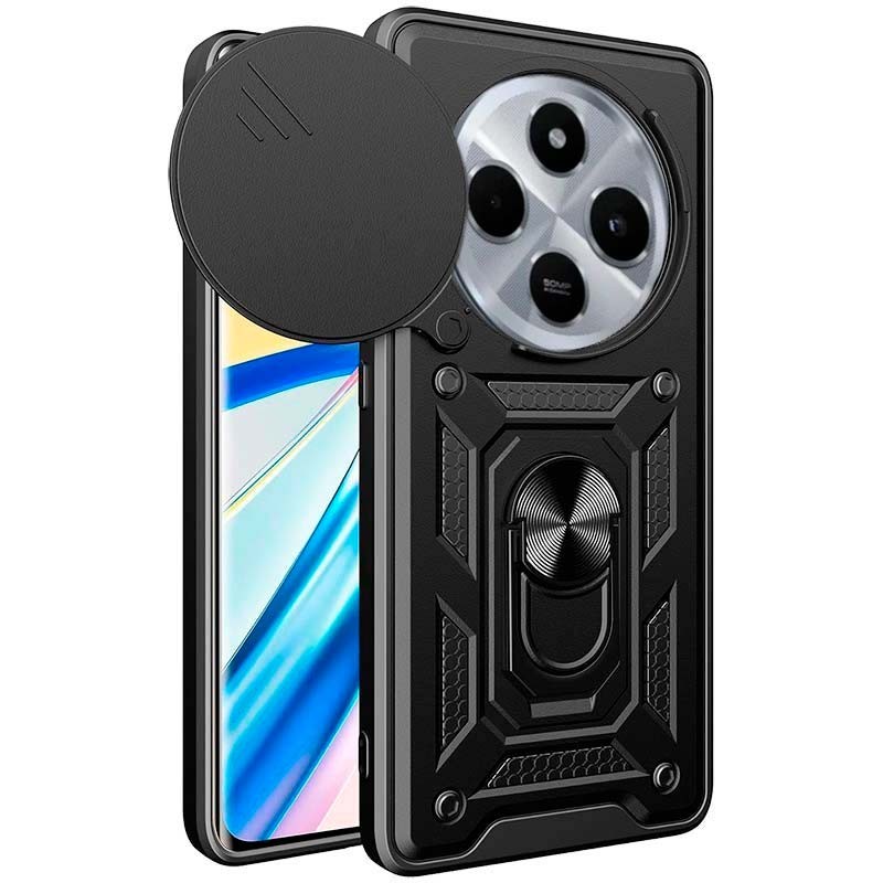 Funda Armadura Militar para Xiaomi Redmi 14C 4G / Poco C75 con Protección de Cámara, Soporte Metálico y Anillo Negro - Ítem