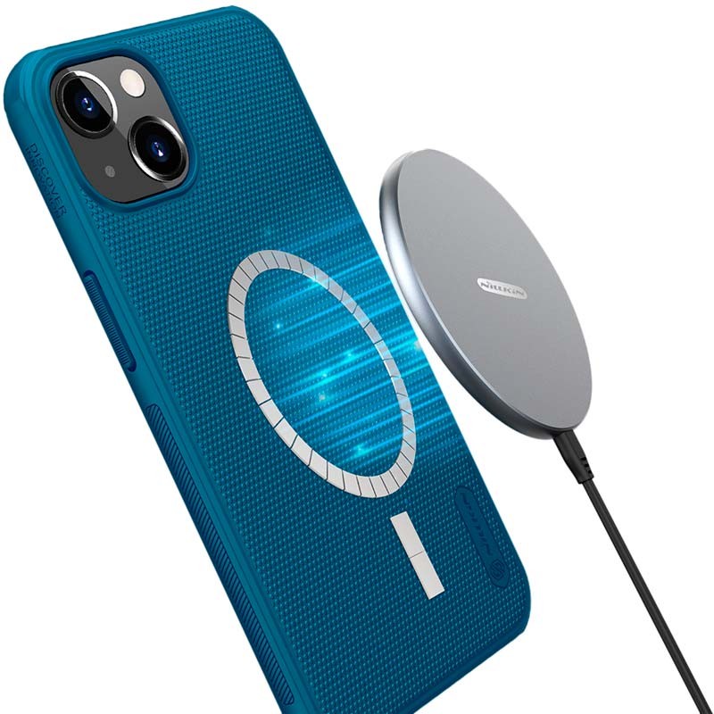 Funda de goma azul Magnetic Frosted de Nillkin para iPhone 13 - Ítem4