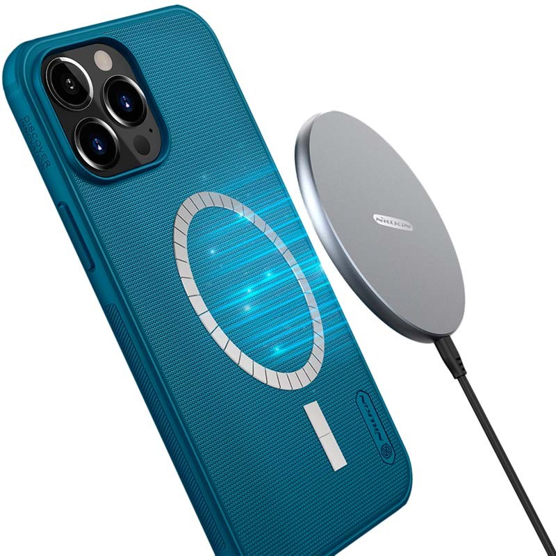 Nillkin Funda de goma Magnetic Frosted Pro iPhone 13 Pro Max Azul - Ítem4
