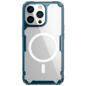 Coque en silicone bleu Magnetic Nature Pro de Nillkin pour iPhone 13 Pro Max