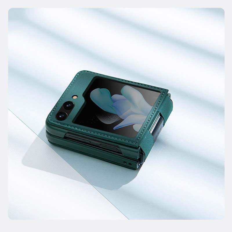 Funda de polipiel Qin verde de Nillkin para Samsung Galaxy Z Flip5 - Ítem5