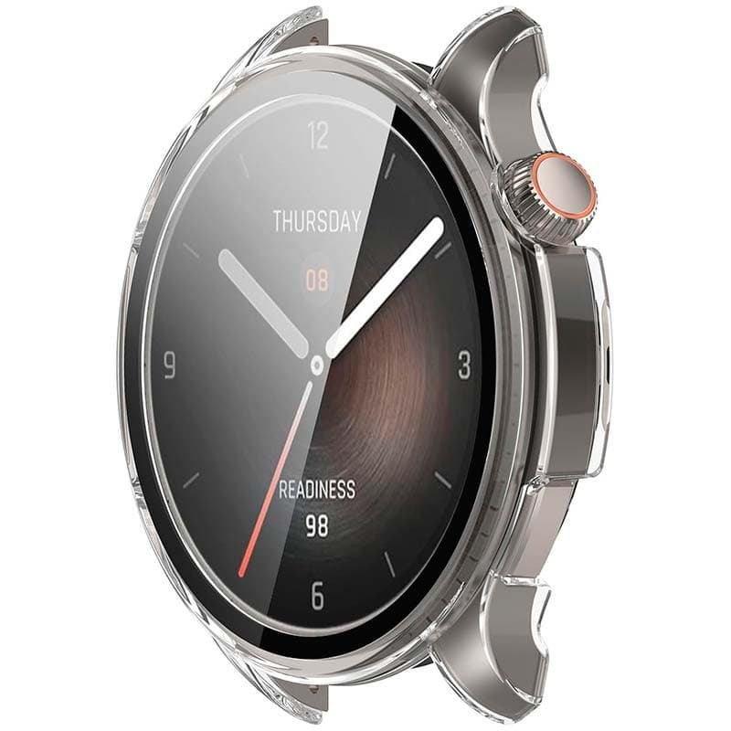 vista frontal da Capa PC transparente + Vidro Temperado Amazfit Balance