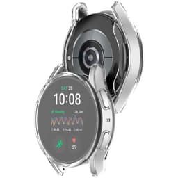 Funda PC transparente con protector de cristal templado para Samsung Galaxy Watch9; cubre bisel y botones, ajuste preciso, clara y resistente a rayones