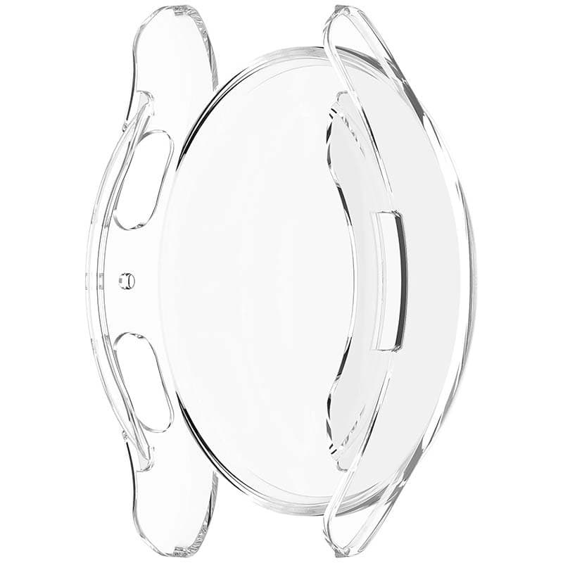Funda PC transparente con cristal templado para Samsung Galaxy Watch9. Cubre bisel y pantalla, recortes precisos para botones, protección 360° ultrafina y