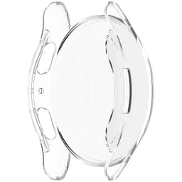 Funda PC transparente con cristal templado para Samsung Galaxy Watch9. Cubre bisel y pantalla, recortes precisos para botones, protección 360° ultrafina y