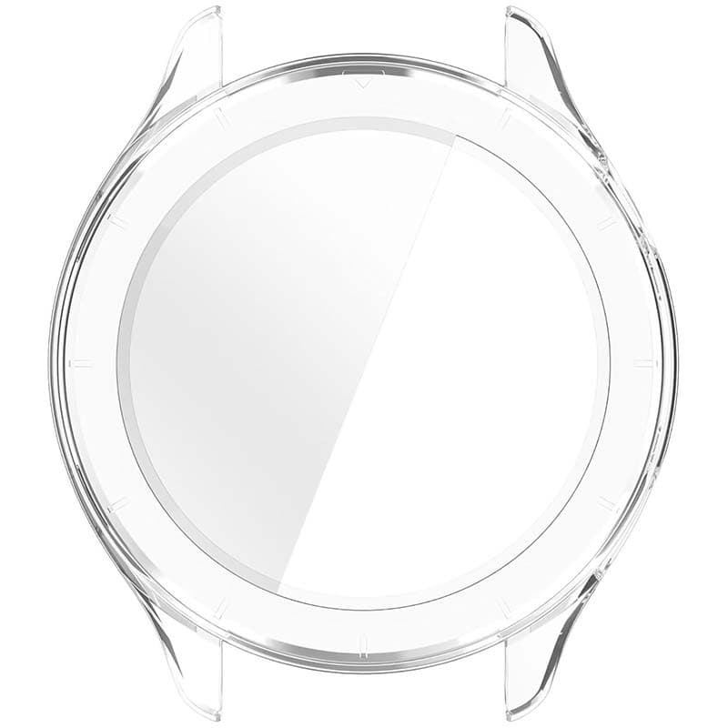 Capa PC transparente com vidro temperado para OnePlus Watch 4, proteção 360°, bordas precisas, recortes alinhados e tela nítida sem distorção