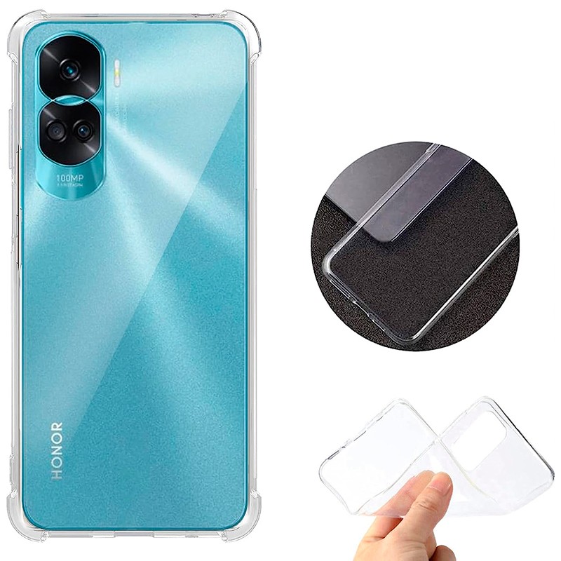 Funda de silicona cuadrada Original para Honor 90 Lite, Funda con