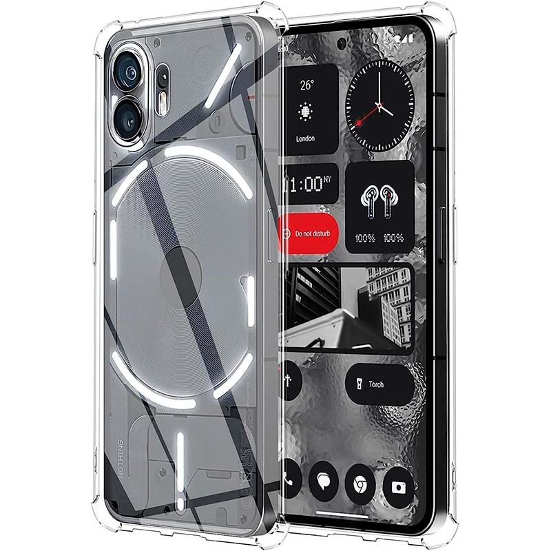 Funda cristalina compatible con Nothing Phone 2, PC dura antiamarilla  mejorada + cubierta suave a prueba de golpes de TPU