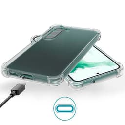 Vue de dessus et de dessous de la coque en silicone renforcé pour Samsung Galaxy S23