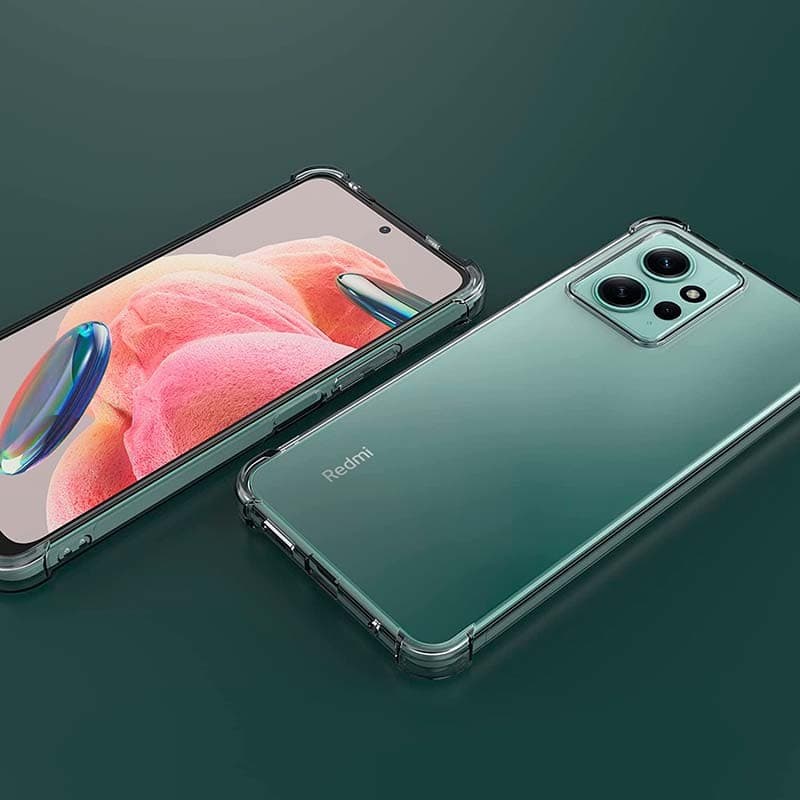 vista frontal e traseira da Capa de silicone Reinforced para Xiaomi Redmi Note 12 4G