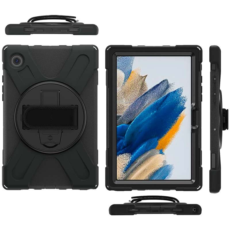 Capa Samsung Galaxy Tab A8 2021 10.5 X200/X205 Preto com Suporte Rotativo - Item1