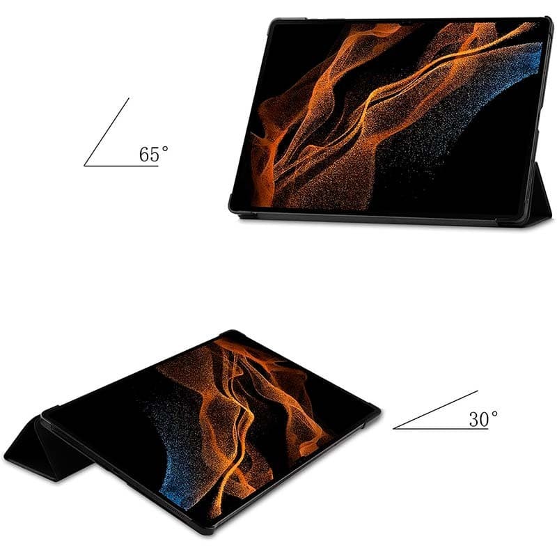 angle du support de la coque Compatible noire pour Samsung Galaxy Tab S9 Ultra