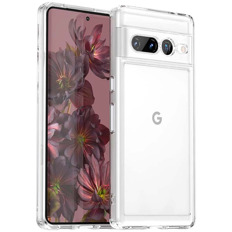 Google Pixel 7 Pro 5G Funda Colgante transparente con cordón color Rosa  Fucsia