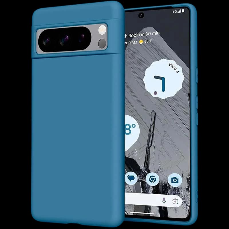 Coque en silicone bleue pour Google Pixel 8 Pro