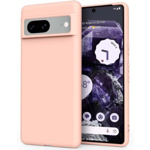 Coque en silicone rose pour Google Pixel 8