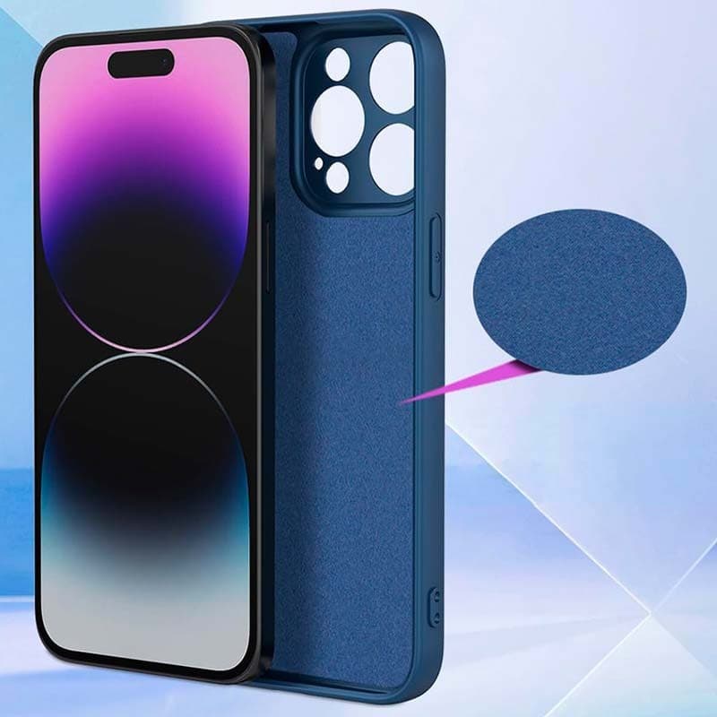 Coque Square Liquid Premium Bleu pour Xiaomi Redmi Note 14 5G - intérieur en microfibre