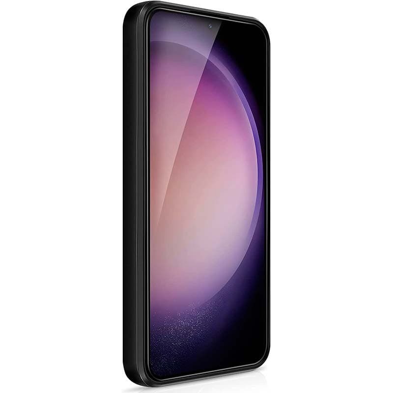 vue de face de la coque noire Square Liquid Premium pour Samsung Galaxy S23+